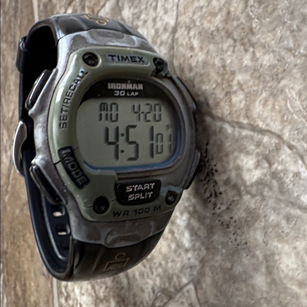 Timex Ironman 30-Lap Digital Sport Watch - Black and Green Camo